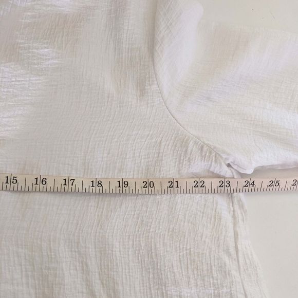 Niche Nilgun Derman Women's LG White Crinkle Viscose Button Front Top Blouse - Picture 6 of 7